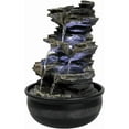 thumbnail image 5 of 15.7” High Rock Falls Tabletop Water Fountain with LED Lights - Indoor 5-Tier Cascading Fountain for Home and Office Decor (Gray_3, 15.7" high), 5 of 7