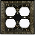thumbnail image 4 of Metal Light Switch Plate Cover Black Yellow French Victorian Frame Damask FRA001, 4 of 14