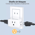 thumbnail image 2 of Multicontacto Triple Clavijas Enchufe Adaptador X 2 Blanco BLOOSOM, 2 of 4
