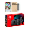 New Nintendo Switch Gray Joy-Con Improved Battery Life Console Bundle with Paper Mario: The Origami King NS Game Disc and Mytrix NS Tempered Glass Screen Protector - 2020 Best Game!