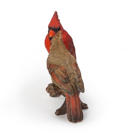 Hi-Line Gift Ltd 87758-N Cardinal Couple On Stump Garden Statue