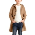 thumbnail image 5 of WOYY Boys Wool Coat Button Down Hooded Trench Jacket Casual Outerwear, Sizes 5-16, 5 of 6