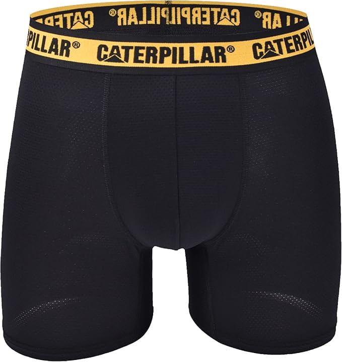 CAT Men's Comfort Core Boxer Briefs, Black Multi 4Pck (L)