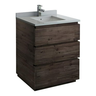 Fresca Formosa 30" Floor Standing Acacia Wood Bathroom Cabinet in Brown