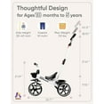 thumbnail image 6 of 2-in-1 Toddler Tricycle- Extended Push Handle for Effortless Push, Gift Trike, Kids Tricycle with Foldable Front Footrest, 6 of 6
