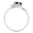 thumbnail image 4 of Clara Pucci 14K White Gold 0.87ct LondonBlueTopaz Three-Stone Ring, 4 of 8