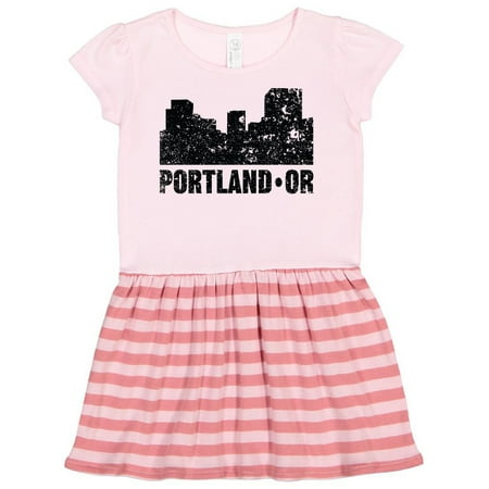 

Inktastic Portland Oregon City Skyline with Grunge Gift Toddler Girl Dress
