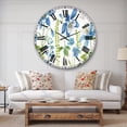 thumbnail image 2 of Designart 'Bluebell and Columbine Wild Flowers with Butterfly' Traditional wall clock, 2 of 2