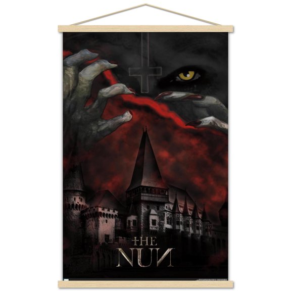 The Nun - Castle Wall Poster with Wooden Magnetic Frame, 22.375" x 34"