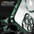 thumbnail image 3 of KOMI Magnetic Case for iPhone 15 Pro Max Case with Full Camera Lens Protector [Strong N56 Magnets] [Compatible with Magsafe] Clear Stylish Case for iPhone 15 ProMax Phone Case, Green, 3 of 5