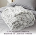 thumbnail image 5 of Lavish Home 60x80 Ruched Jacquard Faux Fur Blanket for Sofas and Beds, Gray, 5 of 10
