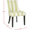 thumbnail image 4 of SAFAVIEH Lester 19''H Stripe Dining Chair Set of 2 Silver Nail Head Green / Cream, 4 of 7