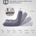 thumbnail image 6 of YYEAN Floor Chair, Video Gaming Chairs with Back Support, Adjustable 14-Position, Alloy Steel Frame, Soft Coral Fleece, Lazy Sofa Lounge for Reading Living Room Recliner for Adults Kids, Grey, 6 of 9