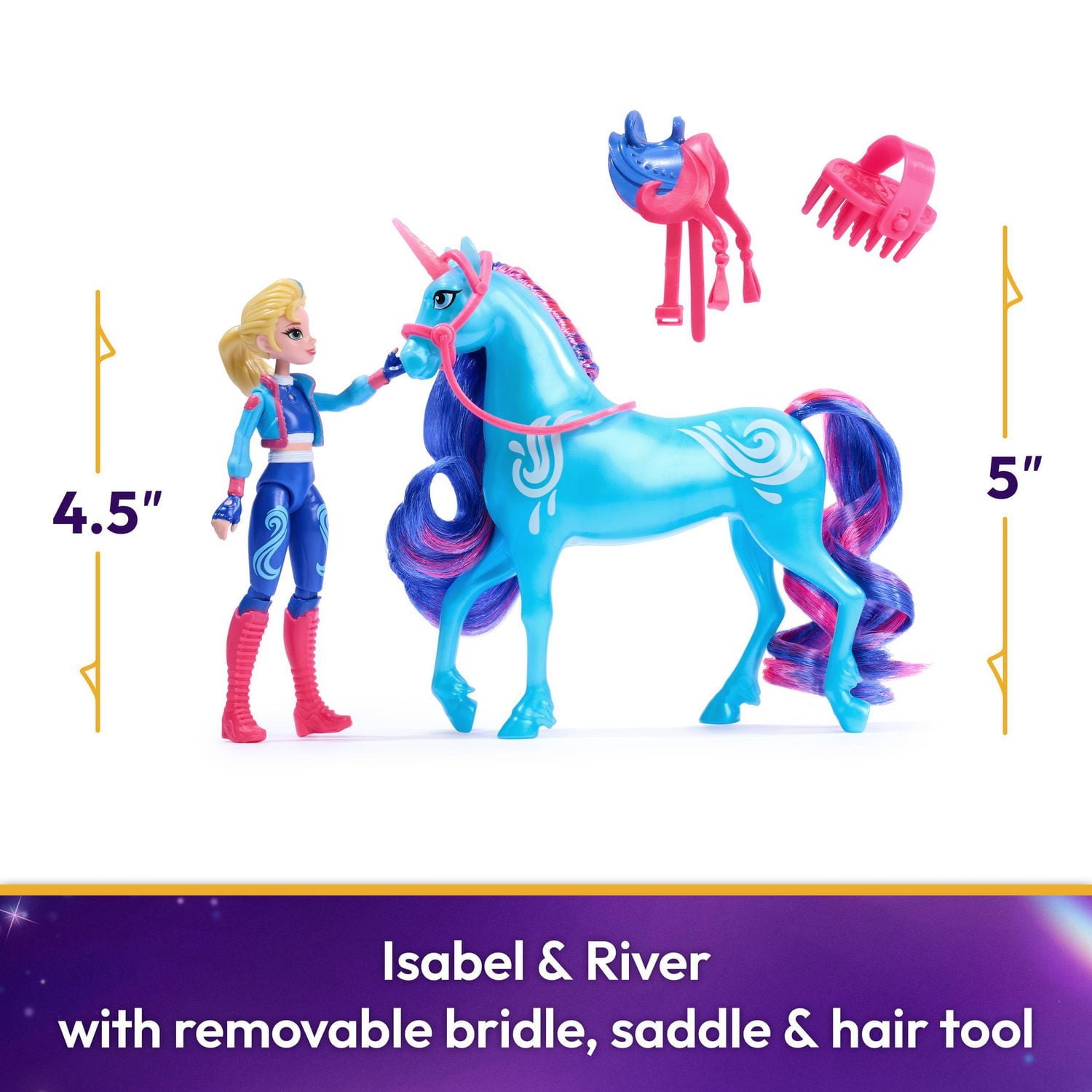 Unicorn Academy, Isabel & River Set with 2 Riding Accessories