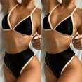 thumbnail image 2 of QLEICOM Womens Swimsuits Tummy Control Plus Size Swimsuit Coverup Bikini Patchwork Set Swimsuit Two Piece Filled Bra Swimwear Beachwear Black S, 2 of 7