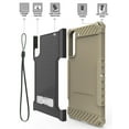 thumbnail image 4 of Tri-Shield Series for Samsung Galaxy S22 5G Case, Tri-Shield [Military Grade] Rugged Cover with Metal Kickstand [Includes Wrist Strap Lanyard] - Brown, 4 of 7