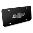 thumbnail image 3 of iPick Image for Chevrolet 3D Gunmetal Gray Metal Logo on Black Stainless Steel License Plate, Official Licensed, 3 of 5