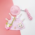 thumbnail image 2 of Conjunto de correa de arnés para mascotas pequeñas Ropa de conejo Correa de pecho de viaje (Rosa M) Likrtyny Para estrenar, 2 of 8