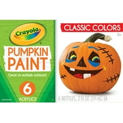 Crayola Pumpkin Paint Kit, 6 Acrylic Paints in Classic Colors, Beginner Unisex Child