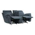 thumbnail image 5 of Pemberly Row 20" Modern Microfiber Double Glider Reclining Love Seat in Blue, 5 of 9