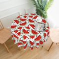 thumbnail image 3 of Watermelon Tablecloth Summer Fruit Round Table Cloths Circular Table Cover Washable Polyester Tabletop for Dining Kitchen Picnic Party Decor 60 Inch, 3 of 7