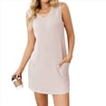 thumbnail image 1 of Chaleco Tipo Jersey para Mujer, Vestido Liso con Bolsillos, Color Albaricoque XXL, 1 of 8