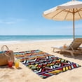 thumbnail image 4 of Boho Tribal Geometric Bath Towel, Oversized 63x31 Inch Soft Absorbent Polyester Bath Sheet for Bathroom, Beach, Travel, 4 of 6