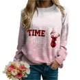 thumbnail image 4 of Futezty Merry Christmas Sweartshirt for Women Xmas Buffalo Plaid Tree Tops Color Block Snowflake Print Long Sleeve Shirt, 4 of 6