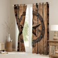 thumbnail image 3 of Homewish Rustic Texas Stars Blackout Curtains Set of 2 (52x84 Each) for Adult, Farmhouse Cabin Window Curtains, Old Barn Door Curtains and Drapes, Black Out Curtains Decor, 3 of 6
