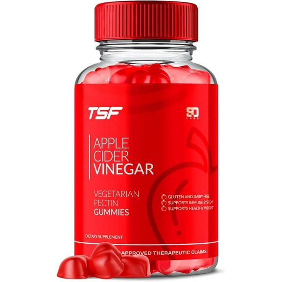 TSF Keto Gummies - Cider Vinegar Supplement for Energy & Focus - Dietary Supplement Gummies with Apple Cider Vinegar Folate Vitamin B12 B6 Beet Root (60 Gummies)