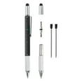 thumbnail image 1 of Unique Bargains 6 in 1 Metal Multitool Tech Tool Pen Gifts for Men with Ballpoint Pen, Ruler, Screwdriver, Stylus, Refills, Black, 1 of 5