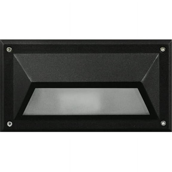 Dabmar Lighting DSL1002-B Recessed Hooded Brick, Step & Wall Light, Black - 5 x 8.90 x 3.75 in.