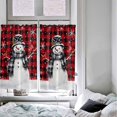 thumbnail image 4 of Red Black Plaid Snowman Christmas Kitchen Curtain 2 Panels Curtains 54 Inch Length, Xmas Snowflake Birds Curtains Rod Pocket Curtains Window Drapes Treatment Window Cafe Curtains, 4 of 5