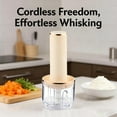 thumbnail image 2 of 4-in-1 Cordless Hand Mixer Set, Electric Whisk with Food Chopper Cup, Type-C Charging, Electric Whisk, Mini Food Chopper, Milk Frother, Beige, 2 of 5