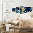 thumbnail image 4 of Elephant Stock Blue Abstract Geometric Wall Art - Horizontal Multi Panel Canvas - Living Room Wall Decor - Abstract Multi Panel - Blue And Beige Decor - 29" x 12", 4 of 4