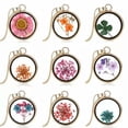 thumbnail image 2 of EOEMY Women Circle Dried Flowers Sliver Plated Bead Chain Pendant Necklace Jewelry New-2#Flower, 2 of 5