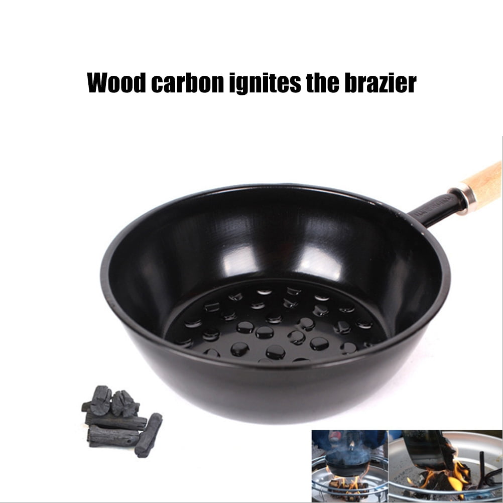 Muzhili3 Chimney Starter Charcoal Starter Basket Pot Camping Barbecue Brazier with Wooden Handle Muzhili3 Chimney Starter Charcoal Starter Basket Pot Camping Barbecue Brazier with Wooden Handle