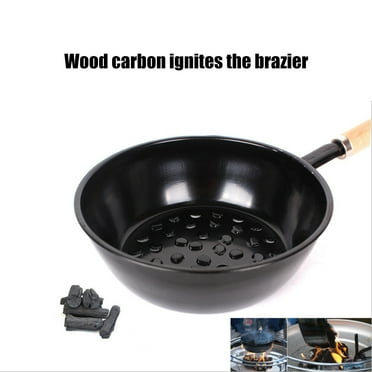 Chimney Starter Charcoal Starter Basket Pot Camping Barbecue Brazier with Wooden Handle