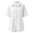 thumbnail image 4 of PEASKJP Workout Short Sets for Women Women's Two Piece Outfits Hawaiian Sets Graphic Shirt and Shorts Track Suits Sets (White,M), 4 of 5