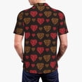thumbnail image 3 of Balery Gold Glitter Heart Printed Men’s Short Sleeve Polo Shirt, Midweight Men's Shirt,Golf Polo shirts -Small, 3 of 8