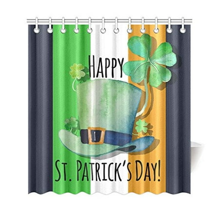 Gckg Ireland Flag Clover Shamrock Shower Curtain Green