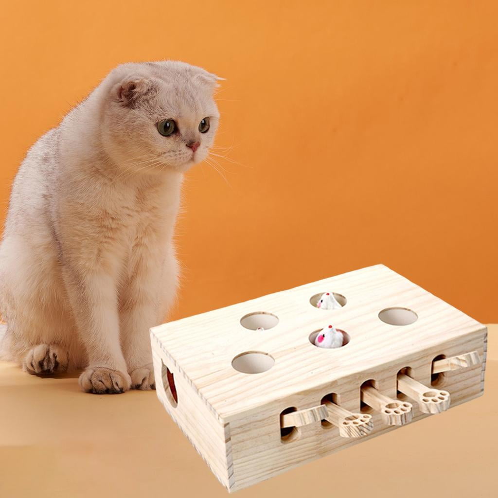 Cat Tease Punch Funny Interactive Toys Wood Whack Mouse Puzzle Box mice mice