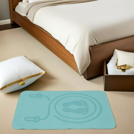 Mobestech Household Fitness Mat Green Tpe Multi Function Skipping Mat for Rope and Yoga