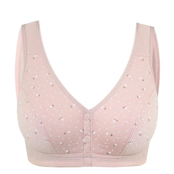 Bigersell Push Up Bra Women Adjustment Sports Front Closure Elastic Breathable Lace Trim Bra Regular Size Full-Figure Bra, Style 722, 46B