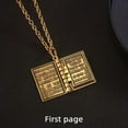 thumbnail image 4 of CxhicLuv Hip Hop Flip Book Gold Necklace, Personalized Bible Book Pendant with 26-28” Cable Chain, Lobster Claw Connector, Religious Christmas Gifts for Family & Friends, Unique Pendant Necklace, 4 of 8