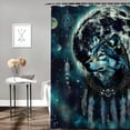 thumbnail image 2 of Orinice Wolf Dream Catcher Night Sky Bathroom Decor Set - Colorful Luxurious Polyester Fabric Shower Curtain with Hooks 60x72, 2 of 7