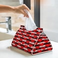 thumbnail image 6 of Lsque Black and white striped and red hearts Printed Long Tissue Box Cover Holder, Facial Paper Organizer Dispenser,Triangle with Bottom Belt, PVC Leather Decorative Organizer, 6 of 7