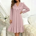thumbnail image 5 of Kezqiaxn House Dress for Women Fashion Ruffle Long Sleeve V-Neck Loose Casual Nightgown Women's Sleepwear Plus Size Nightgowns Purple L, 5 of 8