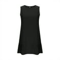 thumbnail image 7 of ZQUUVOU Women's Dress Summer Solid Color Round Neck Sleeveless A Line Mini Dress Black,XL, 7 of 7