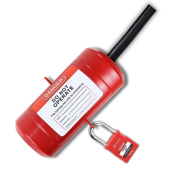 Electrical Plug Lock for Lockout Tagout - 220 Volt Power Cord Lockout Device,Extension Cord Lock,Industrial Grade Large